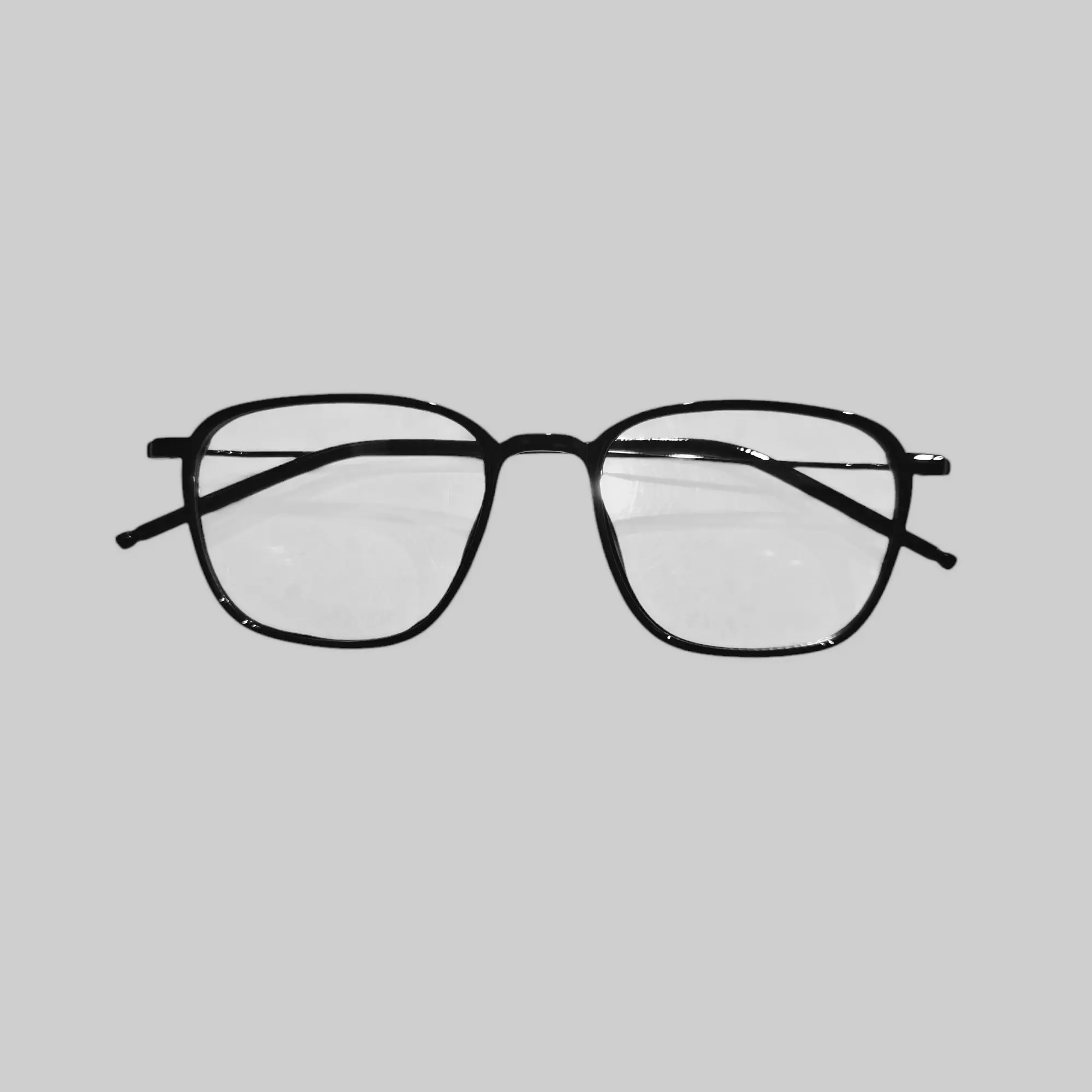 Kacamata photocromic 2 In 1 anti radiasi kotak hitam unisex wanita pria bingkai elastis PC-02